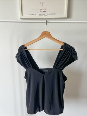 Express Black V-Neck Sleeveless Top